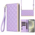 Funda acolchada de lujo para Samsung Galaxy S24 - Estilo Cartera - Morado