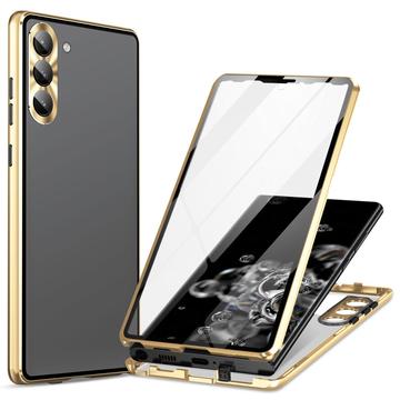 Carcasa Magnética con Cristal Templado para Samsung Galaxy S24 - Dorado