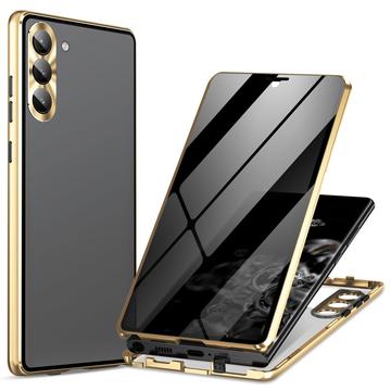 Carcasa Magnética con Cristal Templado para Samsung Galaxy S24 - Privacidad - Dorado