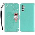 Samsung Galaxy S24 Búho Rhinestone Funda billetera