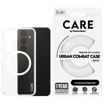 Funda PanzerGlass Care Transparent Urban Combat para Samsung Galaxy S24 - Compatible con MagSafe - Blanco