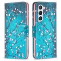 Funda Cartera Wonder Series para Samsung Galaxy S24 - Flores Blancas