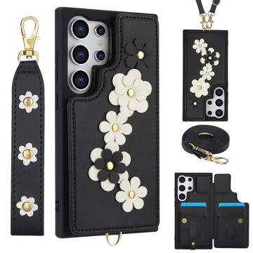 Funda Samsung Galaxy S24 Ultra Flower Decor con correa