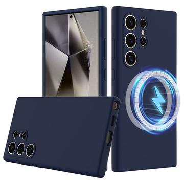 Funda de Silicona Líquida para Samsung Galaxy S24 Ultra - Compatible con MagSafe - Azul Oscuro