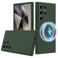 Funda de Silicona Líquida para Samsung Galaxy S24 Ultra - Compatible con MagSafe - Verde Oscuro