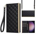 Funda acolchada de lujo para Samsung Galaxy S24 Ultra - Estilo Cartera