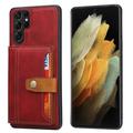 Funda con Cartera Retro Style para Samsung Galaxy S24 Ultra - Rojo