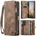 Funda tipo billetera multifuncional 2 en 1 Caseme 008 para Samsung Galaxy S25 - Marrón