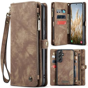 Funda tipo billetera multifuncional 2 en 1 Caseme 008 para Samsung Galaxy S25 - Marrón