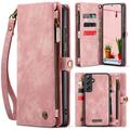 Funda tipo billetera multifuncional 2 en 1 Caseme 008 para Samsung Galaxy S25 - Rosa