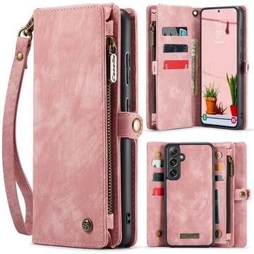 Funda tipo billetera multifuncional 2 en 1 Caseme 008 para Samsung Galaxy S25 - Rosa