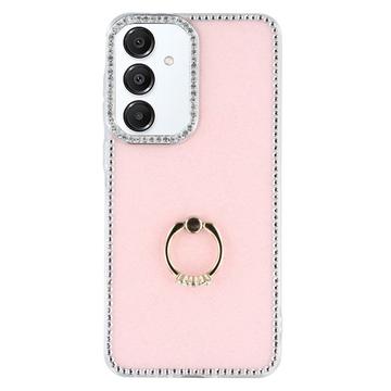 Funda híbrida Samsung Galaxy S25/S24 CrystalGlow con soporte para anillos - Rosa