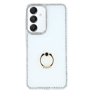 Funda híbrida Samsung Galaxy S25/S24 CrystalGlow con soporte para anillos - Blanca