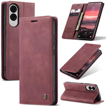 Funda Caseme Serie 013 para Samsung Galaxy S25 Edge - Estilo Cartera - Vino Tinto