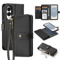 Funda de piel Samsung Galaxy S25 Edge Dux Ducis Lawa con tapa magnética - Negro