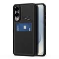 Funda magnética Samsung Galaxy S25 Edge Dux Ducis Rafi II con soporte y ranuras para tarjetas - Negro