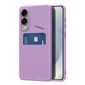 Funda magnética Samsung Galaxy S25 Edge Dux Ducis Rafi II con soporte y ranuras para tarjetas - Morado