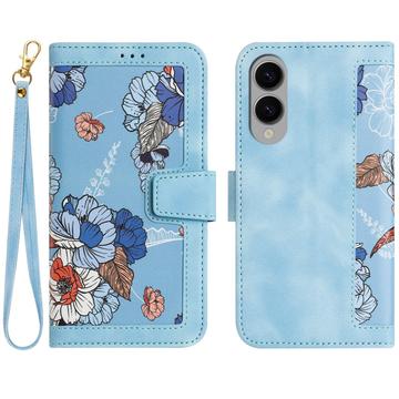 Samsung Galaxy S25 Edge Funda Floral para Cartera con Ranuras para Tarjetas