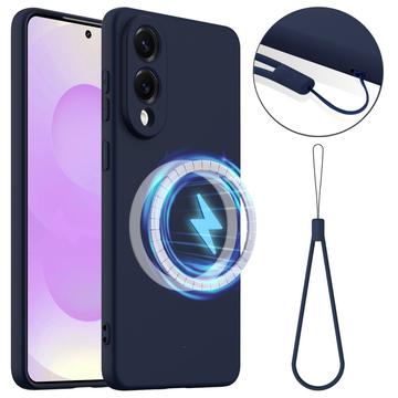 Funda de Silicona Líquida para Samsung Galaxy S25 Edge - Compatible con MagSafe - Azul Oscuro
