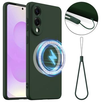 Funda de Silicona Líquida para Samsung Galaxy S25 Edge - Compatible con MagSafe - Verde Oscuro