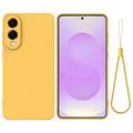 Samsung Galaxy S25 Edge Funda de silicona líquida con correa de mano