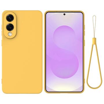 Samsung Galaxy S25 Edge Funda de silicona líquida con correa de mano
