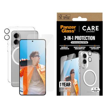 Paquete Samsung Galaxy S25 Edge PanzerGlass Care Flagship 3 en 1 - Transparente