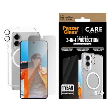 Samsung Galaxy S25 Edge PanzerGlass Care Flagship Paquete de privacidad 3 en 1 - Transparente