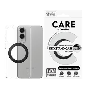 Funda PanzerGlass Care Kickstand para Samsung Galaxy S25 Edge - Compatible con MagSafe - Claro / Negro