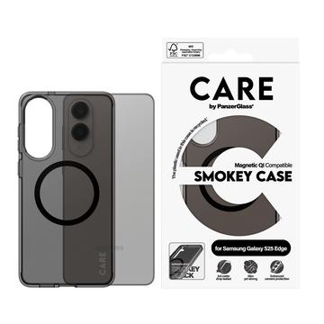 Funda PanzerGlass Care Smokey Urban Combat para Samsung Galaxy S25 Edge - Compatible con MagSafe - Negro transparente