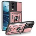 Funda híbrida con anillo giratorio y protector de cámara para Samsung Galaxy S25 Edge