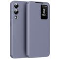 Funda Samsung Galaxy S25 Edge Smart Clear View Flip con ranura para tarjetas - Gris Morado