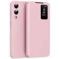 Funda Samsung Galaxy S25 Edge Smart Clear View Flip con ranura para tarjetas - Rosa