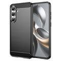 Carcasa de TPU Brushed para Samsung Galaxy S25 FE - Fibra de Carbono - Negro