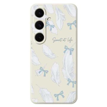 Funda TPU Samsung Galaxy S25 FE con estampado de plumas