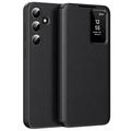 Funda Samsung Galaxy S25 FE Smart Clear View Flip con ranura para tarjetas - Negro