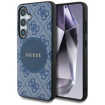 Funda Samsung Galaxy S25 Guess 4G Round Patch Classic Logo - Compatible con MagSafe - Azul