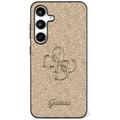 Funda Guess Fixed Glitter 4G Metal Logo para Samsung Galaxy S25 - Dorado