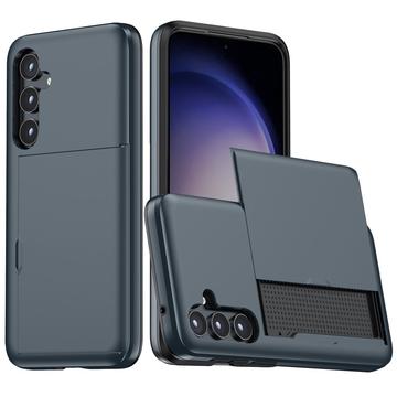 Funda híbrida con ranura para tarjetas deslizante para Samsung Galaxy S25