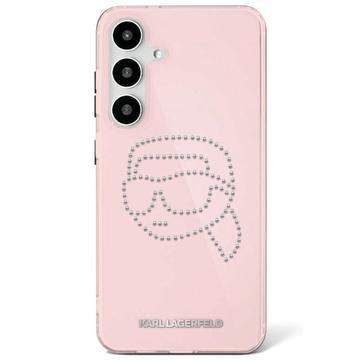 Funda Samsung Galaxy S25 Karl Lagerfeld Rhinestones Karl Head Logo - Rosa