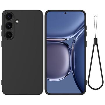 Samsung Galaxy S25 Funda de silicona líquida con correa de mano