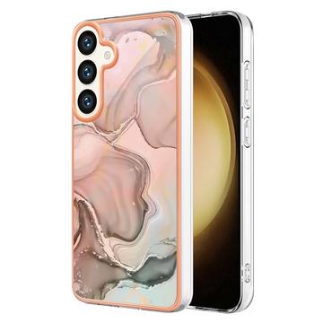 Funda TPU Marble Pattern Electrochapada IMD para Samsung Galaxy S25