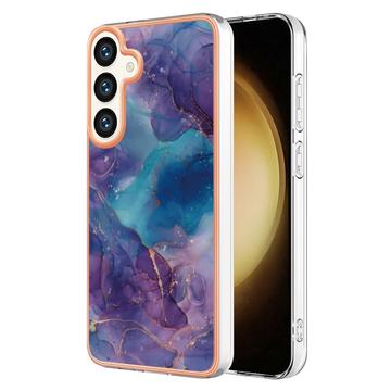 Funda TPU Marble Pattern Electrochapada IMD para Samsung Galaxy S25