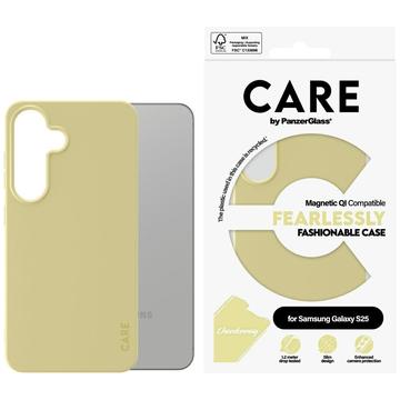 Funda PanzerGlass Care Fearlessly Fashionable para Samsung Galaxy S25 - Compatible con MagSafe - Chardonnay