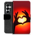 Funda Cartera Premium para Samsung Galaxy S25+ - Silueta del Corazón