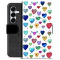 Funda Cartera Premium para Samsung Galaxy S25+ - Corazones