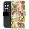 Funda Cartera Premium para Samsung Galaxy S25+ - Flores Rosadas
