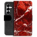 Funda Cartera Premium para Samsung Galaxy S25+ - Mármol Rojo