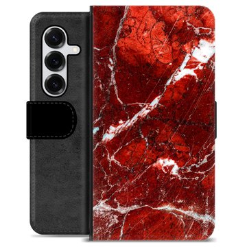 Funda Cartera Premium para Samsung Galaxy S25+ - Mármol Rojo