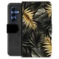 Funda Cartera Premium para Samsung Galaxy S25 - Hojas Doradas